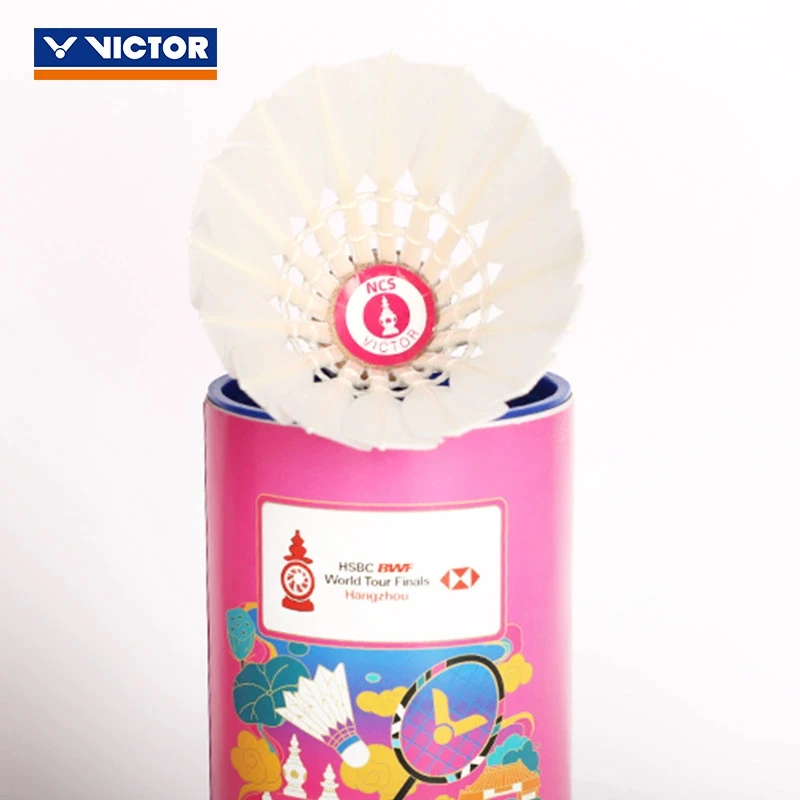 original 1 Tube 3 Pcs victor new carbon sound NCS artificial badminton with stable flight and endurance