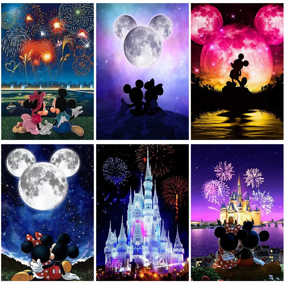 

Disney Full Drill Diamond Painting Mickey Mouse Castle 5D DIY Mosaic Diamond Embroidery Cross Stitch Kit Home Decor Gift