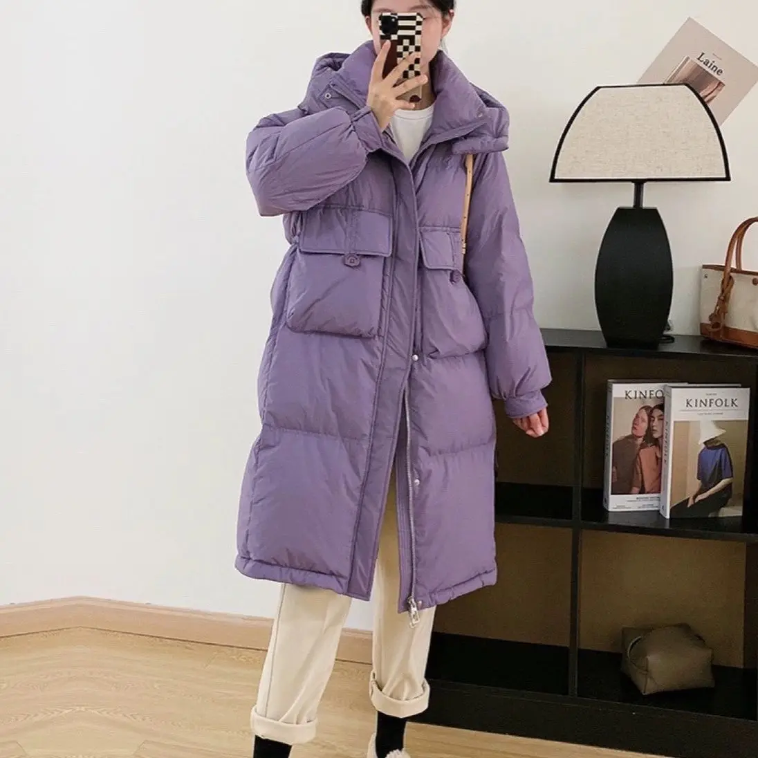 

2023 Hot Sale Coat Jacket Winter Women Hooded Parkas Hight Quality Female Duck Down Thick Warm Sweet T546