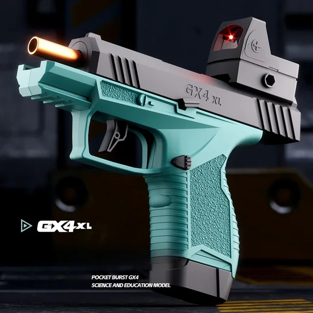 Pocket Toy Gun Mini Gx4 Continuous Shell Throwing Macara Education Gun Model Soft Bullet Launcher BlowBack Airsoft Small Pistol 6
