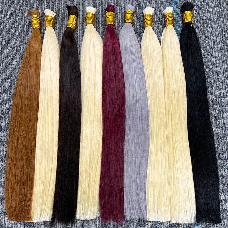 Chinese Bone Straight Hair Raw Vietnamese Human Hair Bundles For Braiding Unprocessed No Weft Bulk Extensions