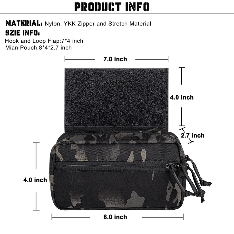 KRYDEX Tactical Drop Pouch - Hook & Loop Attachment For JPC, AVS, CPC Vests | Utility Tool Bag For Airsoft, Paintball, Outdoor Gear - View #8