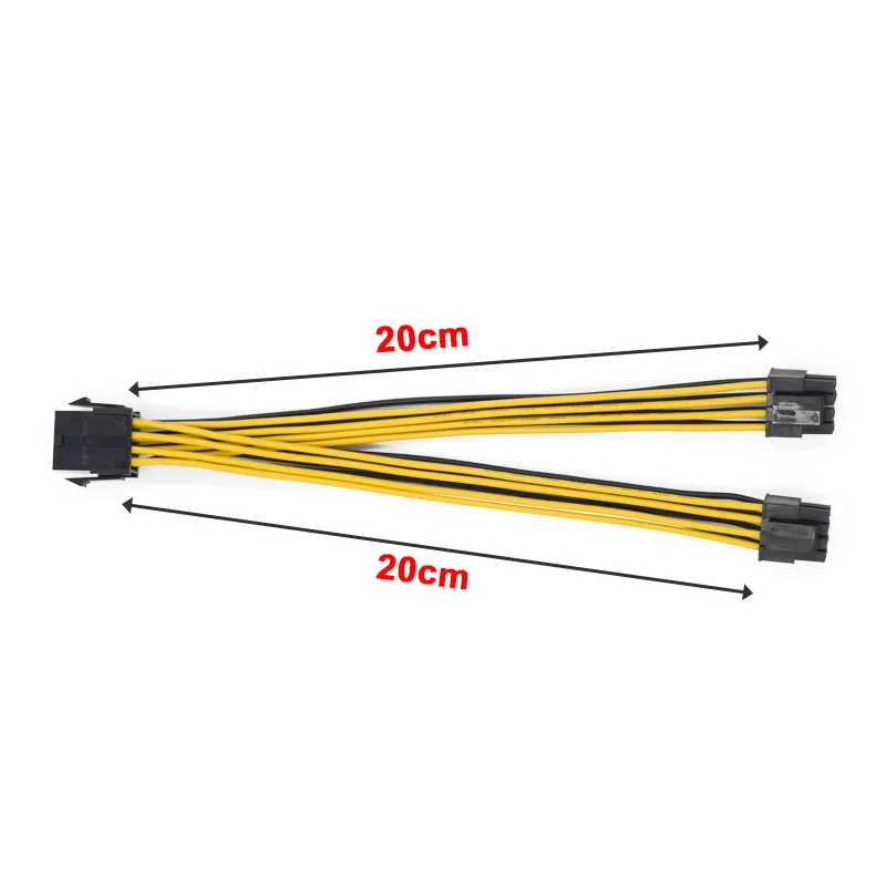 마더 보드 전원 공급 장치 케이블 Y 스플리터 어댑터 슬리브, EPS CPU 12V 8 핀 암-듀얼 8 핀 (4 + 4) 핀, 2 개