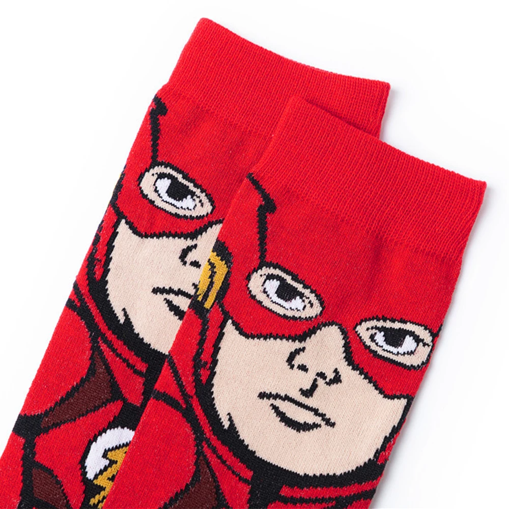 3Pairs Funny Anime Socks Male Fashion Cartoon Character Super Hero Hip Hop Comfort Sport Skateboard Happy Man Woman Cotton Socks