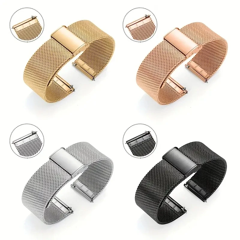 Premium 18mm Silicone Watch Band with Metal Strap