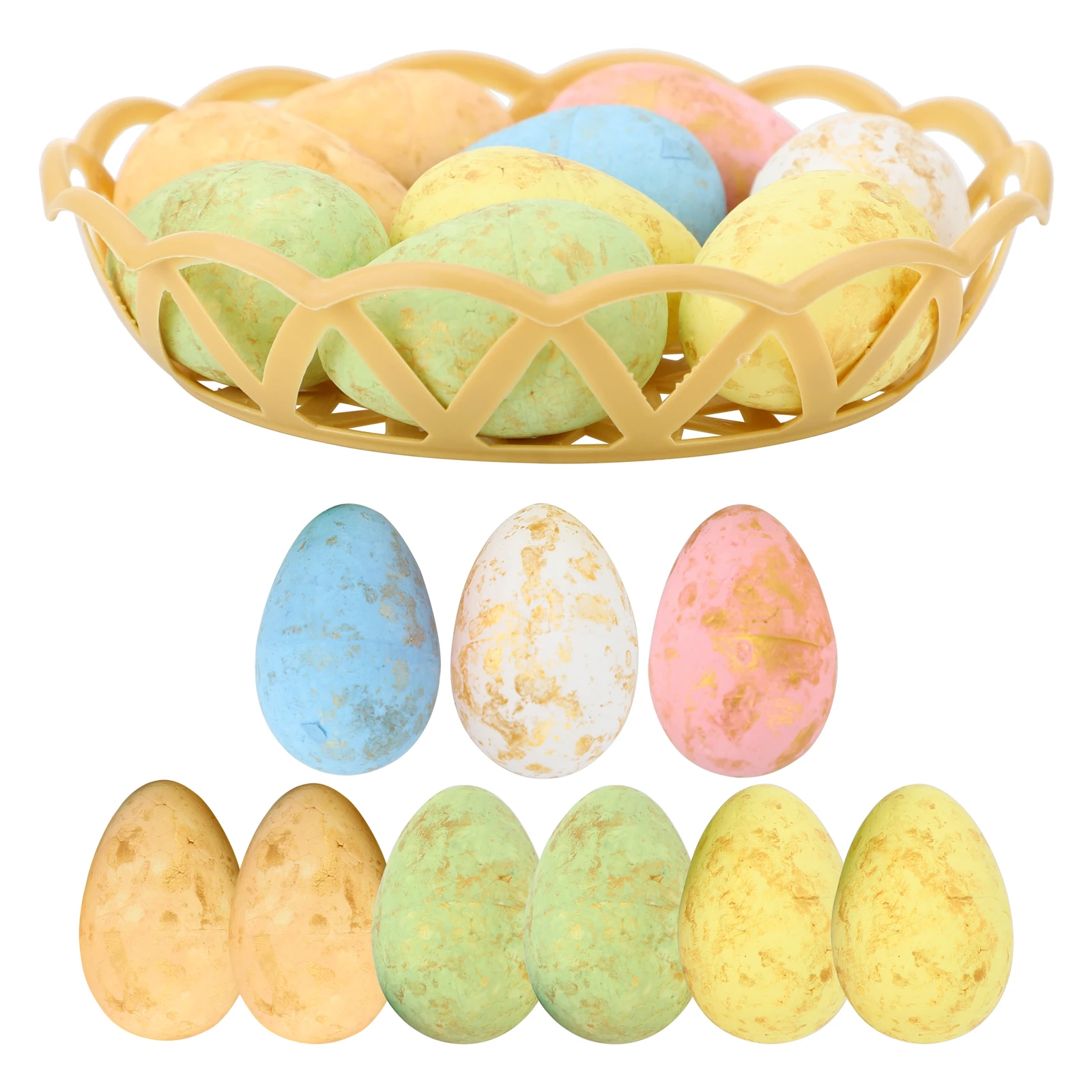 

9Pcs Foam Easter Eggs Painted Artificial Ornament Wood Storage Basket Kids Gift Party Supplies Multicolor 5*3cm DIY Crafts
