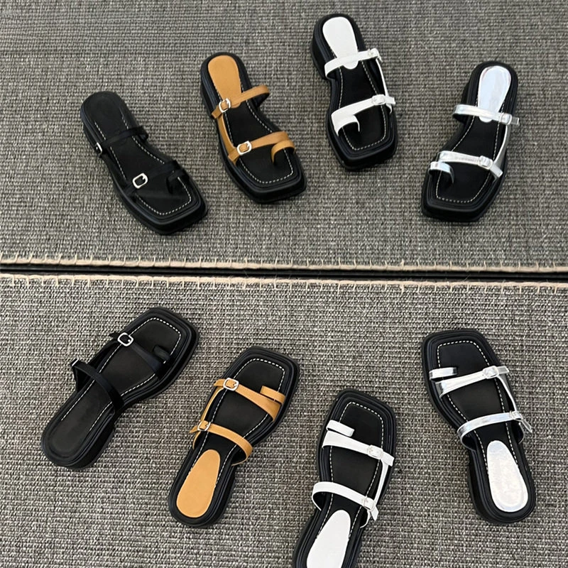 

2023 New Summer Beach Women's Flip Flops Fashion Increased High Platform Flats Slides Ladies Outdoor Non Slip Slippers sandals