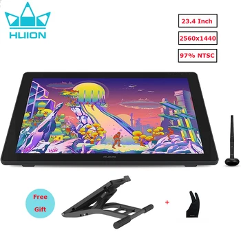23.8 Inch HUION Kamvas 24 Plus Graphics Tablet Monitor with Screen IPS QLED Full Laminated 140% sRGB Drawing Display Digital Pen