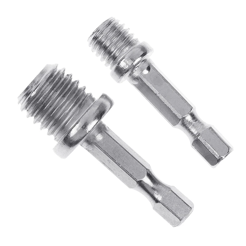 

2 Pcs/set Woodworking Twist Drill Bit Adapter Rod Wind Batch Electric M10+M14