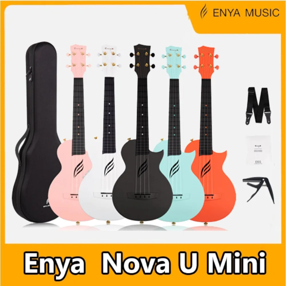 

23 дюйма Enya Nova U Mini простая сопрано укулеле 53,3 см-укулеле из углеродного волокна для путешествий-с комплектом для начинающих В комплект входит