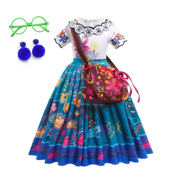 thumbnail image 1 of Disfraz de Encanto de Disney para niñas, vestido de princesa, traje de Cosplay Isabela Mirabel, Carnaval, Navidad, ropa de fiesta de cumpleaños, 1 of 5