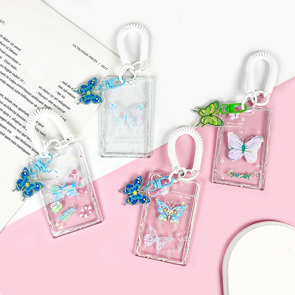 

Y2k Kpop 3 Inch Photocard Holder Cute Butterfly Photo Display Holder Credit ID Bank Card Bus Card Protective Case Pendant DIY