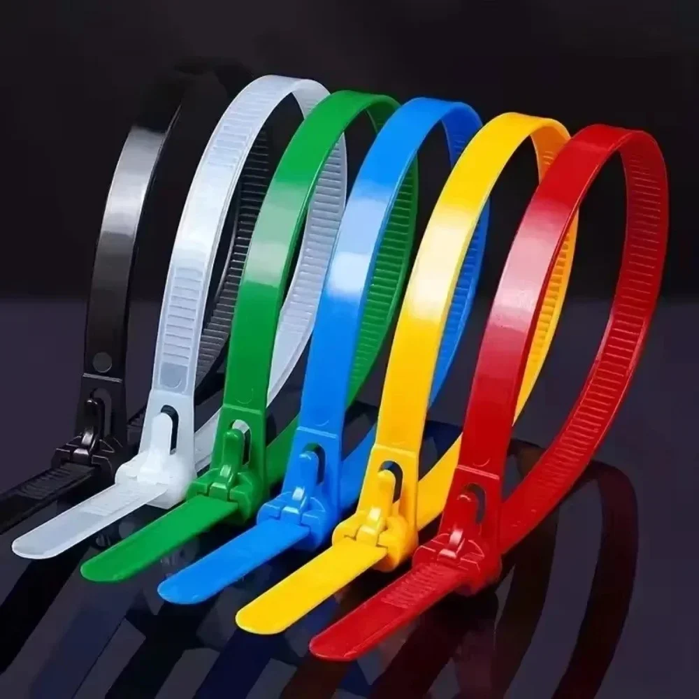 รูปสินค้า สายรัดเคเบิลไนลอน ใช้ซ้ำได้ รีไซเคิล สีดำ-ขาว