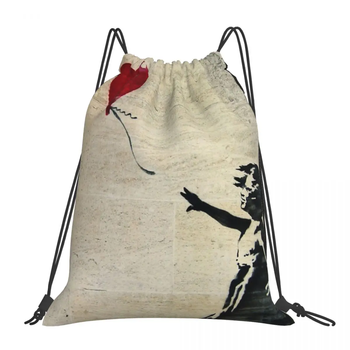 

Banksy's Girl с красным воздушным шаром III Рюкзаки Сумки на шнурке комплект с карманами спортивная сумка для книг для путешествий школы
