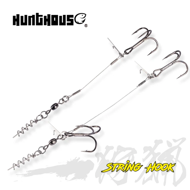 Spinpoler Shad Belly Hook Stinger Rig for softbait pike Double fishing hooks  #6 #1 #1/0 Cork Screw Shad Spin Rig Tackle Pesca