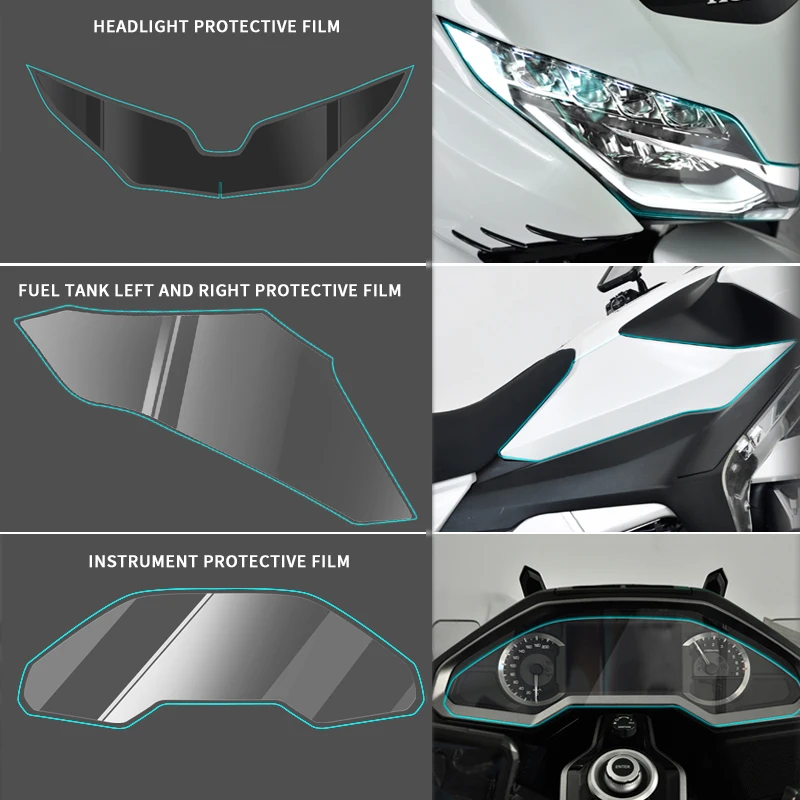 Panical Instrument Membrane Fuel Tank Sticker Headlight Protective Film Sticker For Honda Gold Wing GL1800 GL1800B F6B 2018-2023