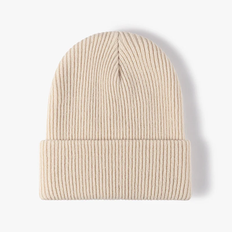 

New Women Men Autumn Winter Warm Beanie Hat Solid Color Lady Male Stretch Knitted Crochet Beanies Hat Cap For Women Men