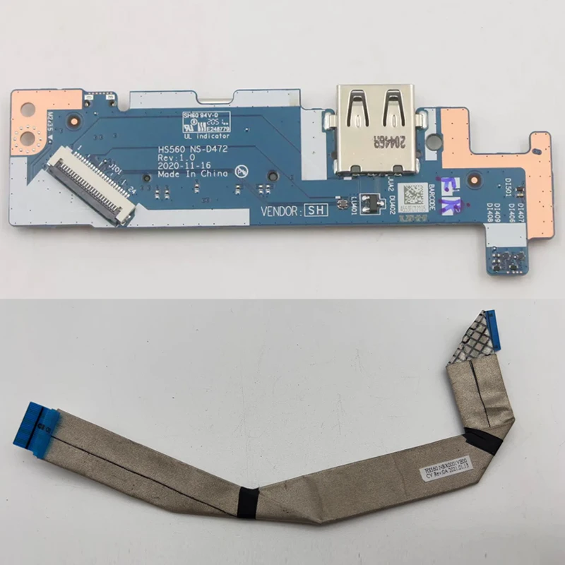 NS-D472 5C50S25174 New Original for Lenovo IdeaPad 3-15ITL6 82H8 Laptop USB Power Button Audio Board SD Card Reader High Quality flex cable