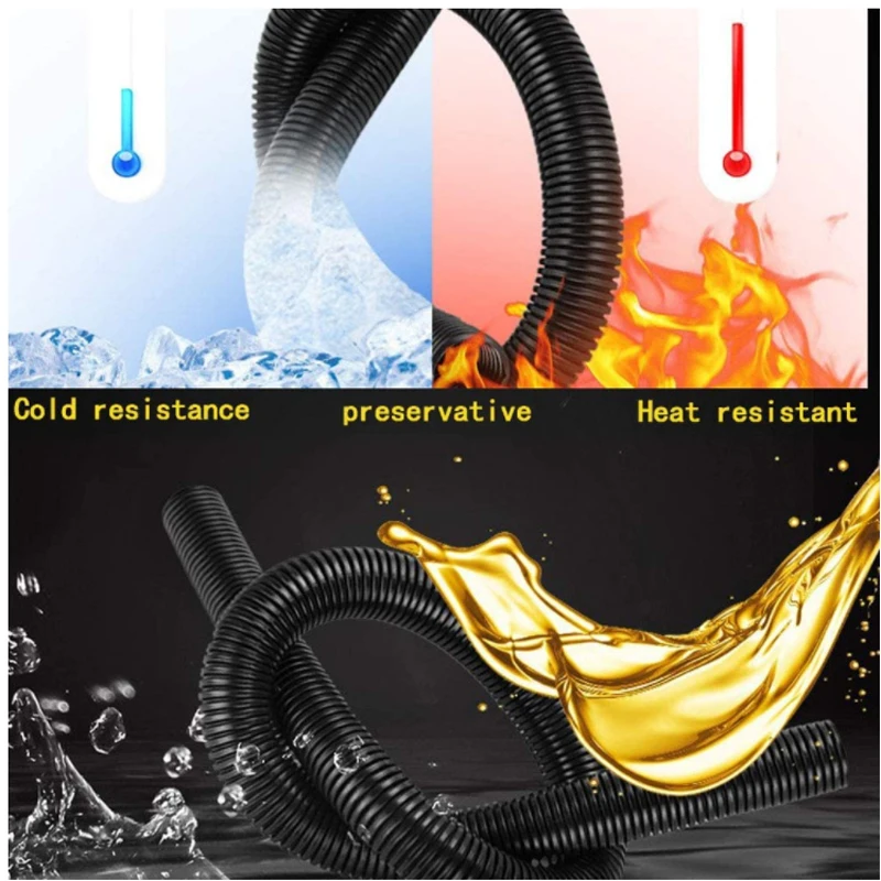 Cable Sleeve 3/1m Insulation Corrugated tube nylon wire harness casing cord duct cover auto car Mechanical line protecter