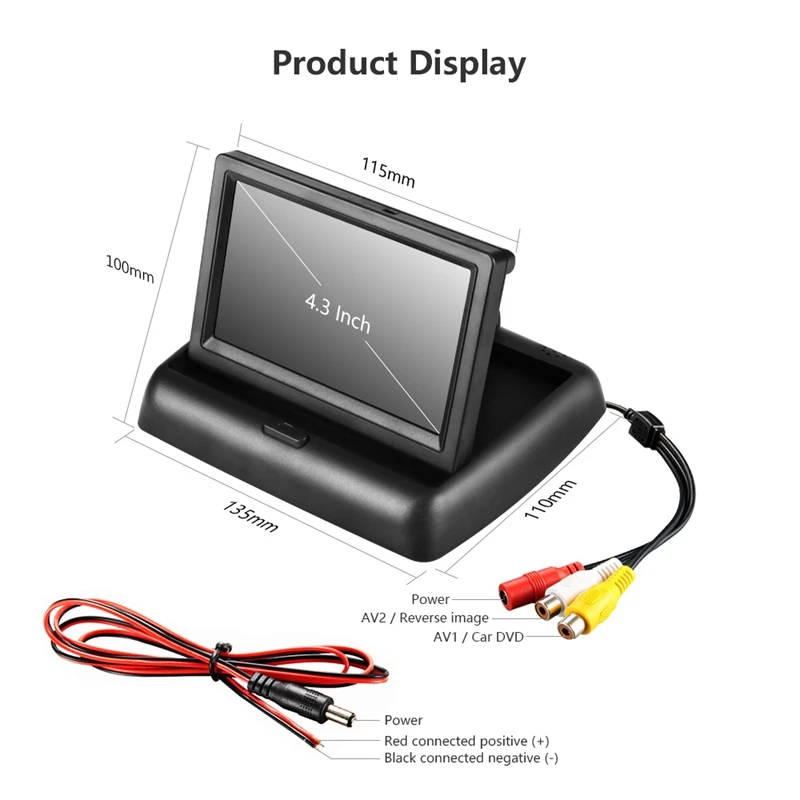 ڵ ̽  LCD ũ  ڵ Ĺ  Է , Ʈ 2 RCA , Ĺ  DVD, 4.3 ġ