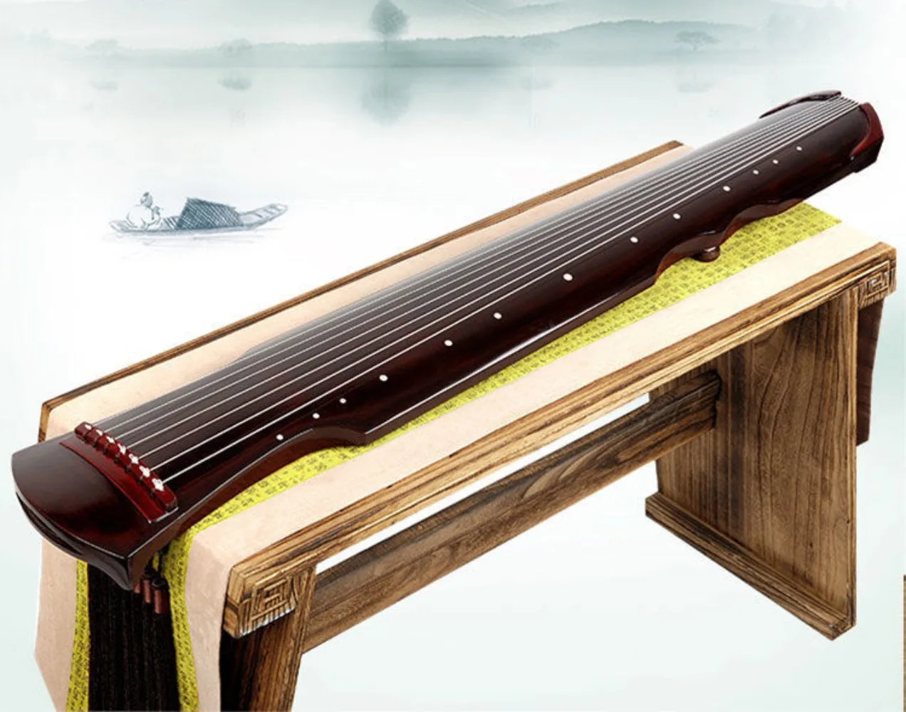 Description Picture 2 of item7 Strings Zither Wood Handmade Guzheng with Accessories Traditional Chinese Musical Instrument Beginner Stringed Instruments