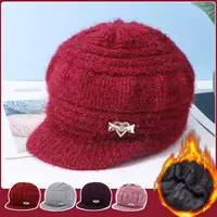 Fashion Hat Plush Knitted Wind Ear Guard Solid Plush Autumn Wool Warm Old Color Hat Winter Hat And Simple Cotton Lad X2D9 2