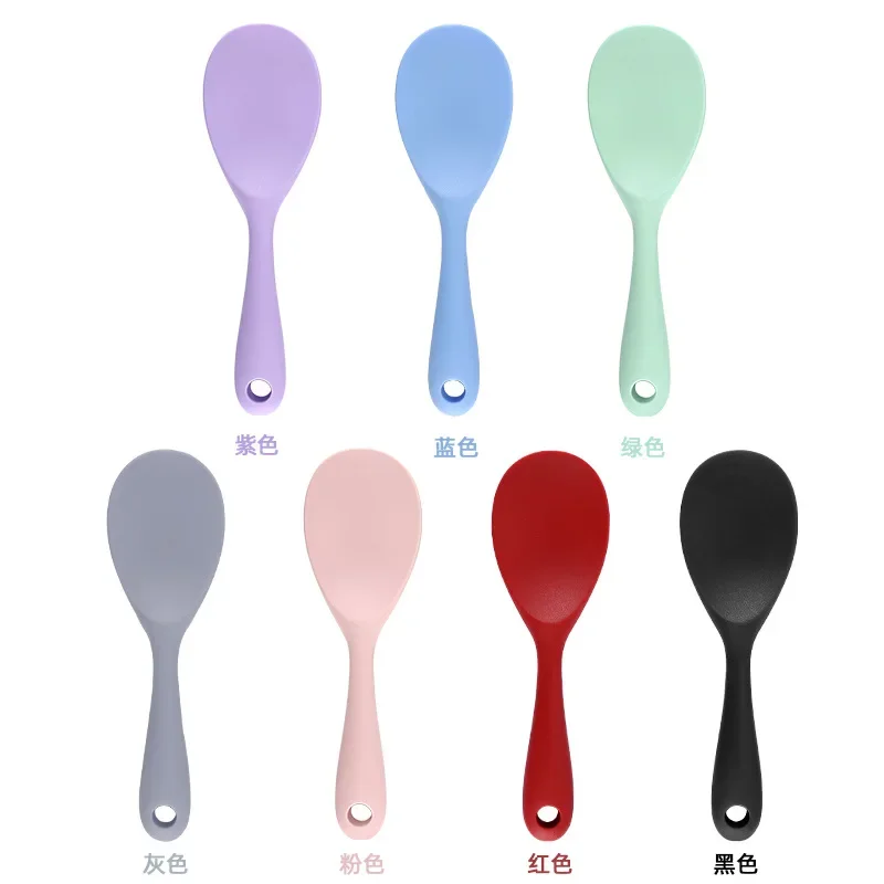 Hanging Silicone Rice Spoon Kitchen Ladle Non-stick Saucepan Electric Rice Cooker Cooking Scoop with Holes Household Items silicone kitchen utensils silicone cooking spoon cooking scoop