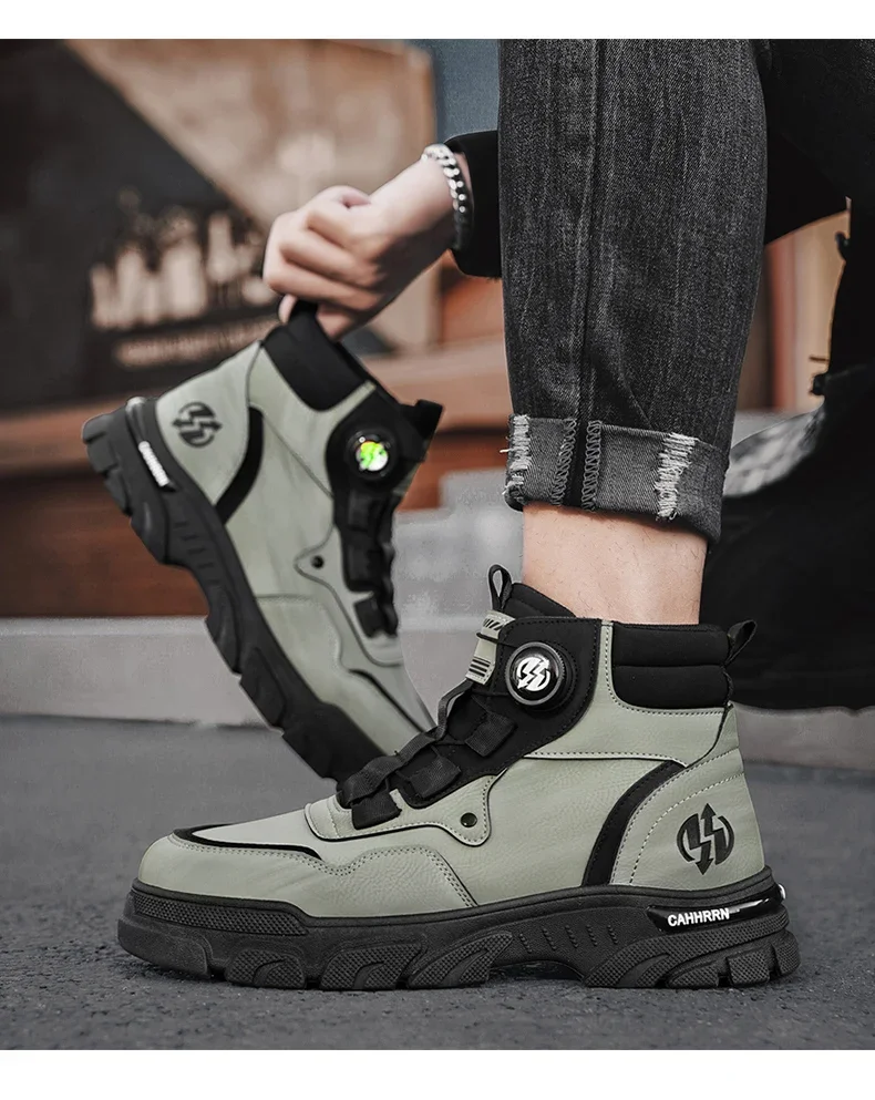 Boots Men Shoes Casual Cowboy Tactical Motorcycle Chelsea Ankle Work Leather Outdoor Designer Luxury Hiking Botas Hombre