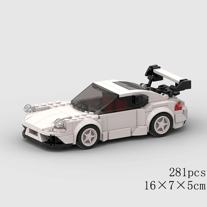 MOC 자동차 속도 RX7 AE86 치론 R8 크리에이티브 레이싱 자동차 모델 빌딩 블록 슈퍼 레이스 브릭 시티 랠리 스포츠 장난감 테크니컬