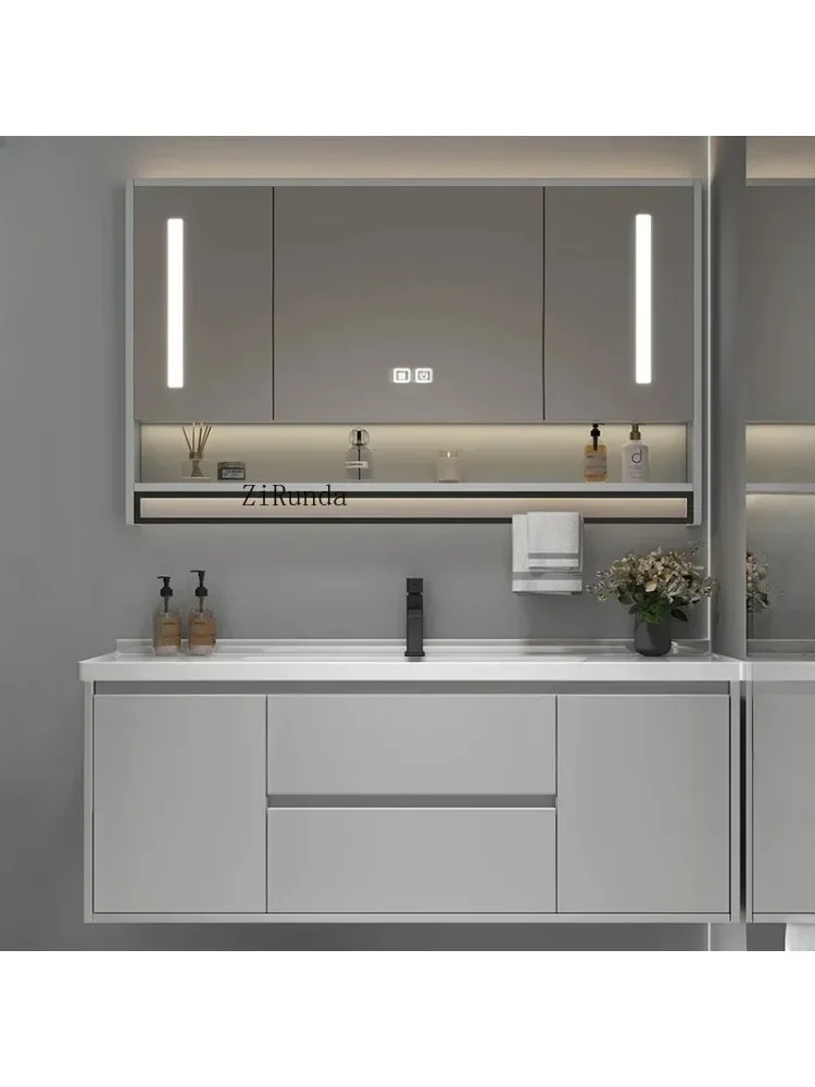 Minimalism Bathroom Cabinets Wall-mounted Fog Removal Smart Mirror Cabinets with Lamp Simple Furniture Arredo Bagno FYBC