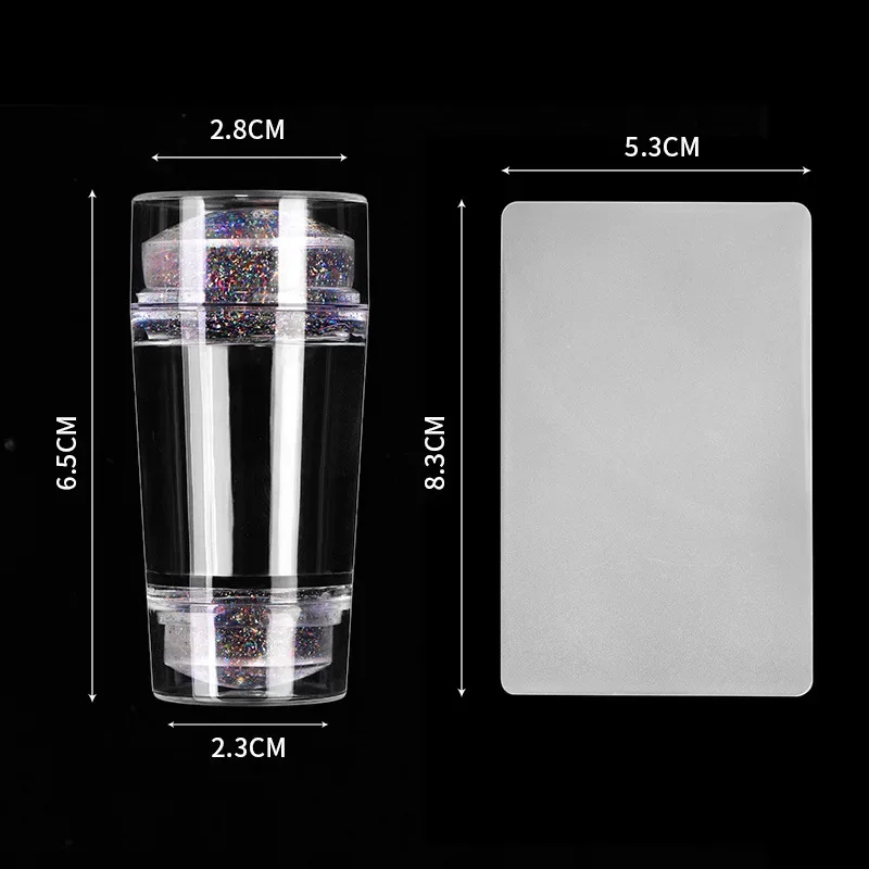 Heallor Transparent Nail Stamper with Scraper 2pcs Jelly Silicone Stamp for French Nails Manicuring Kits Nail Art Stamping Tool 5