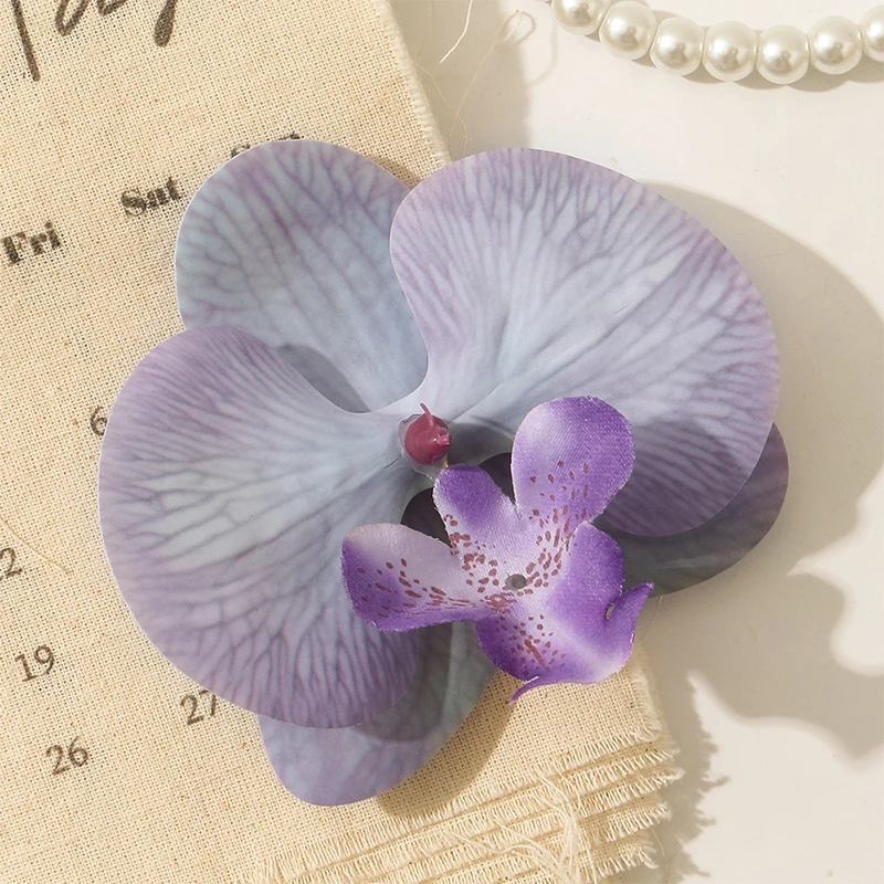 Heißer Verkauf 3/5/10Pcs Schmetterling Orchidee Künstliche Blumen für Home Zimmer Hochzeit Braut Zubehör Headwear Haar clips Diy Geschenk – Detail 13
