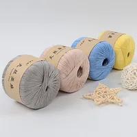50g Tiansi Hemp Thread Hand Woven DIY Crochet Pad Doll Thread Material Bag Medium Thick Wool Crochet Knitting Suture 2