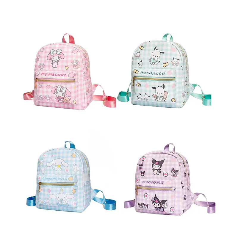 New Sanrio Cinnamoroll Kuromi Cute Mini Pu Small Backpack My Melody Kids Outdoor Shopping Portable Waterproof Storage Bag Gift