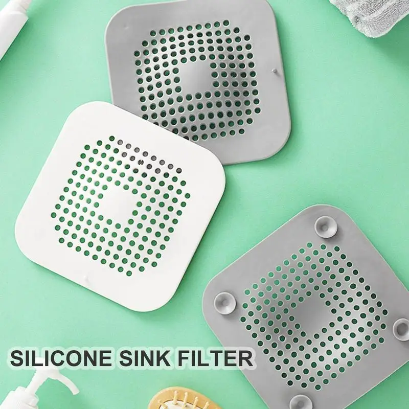 Silicone Sink Strainer Bathtub Shower Floor Drain Stopper With Suction Cup Drain Cover Deodorant Plug Bathroom Accessories