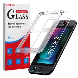 Dual Screen Protector Set with Auto - Alignment Kit - Ultra - Thin HD Clear Tempered Glass (2 Pack Screen Films)