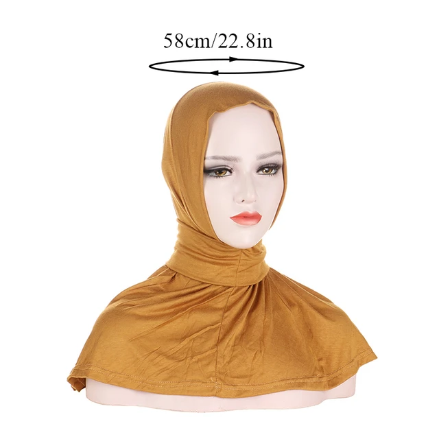 Instant Jersey Hijab Undercap Hijabs for Woman Muslim Women Hijab Cap Full  Cover Snap Fastener Head Wraps Scarf Islam Turban Cap