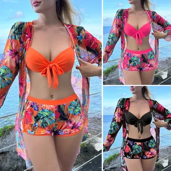 Print Separate Swimsuits Tankini Set Female Swimwear 2024 Sports Beach Wear Two-Piece Bathing Suit Pool Women Swimming Suit 1