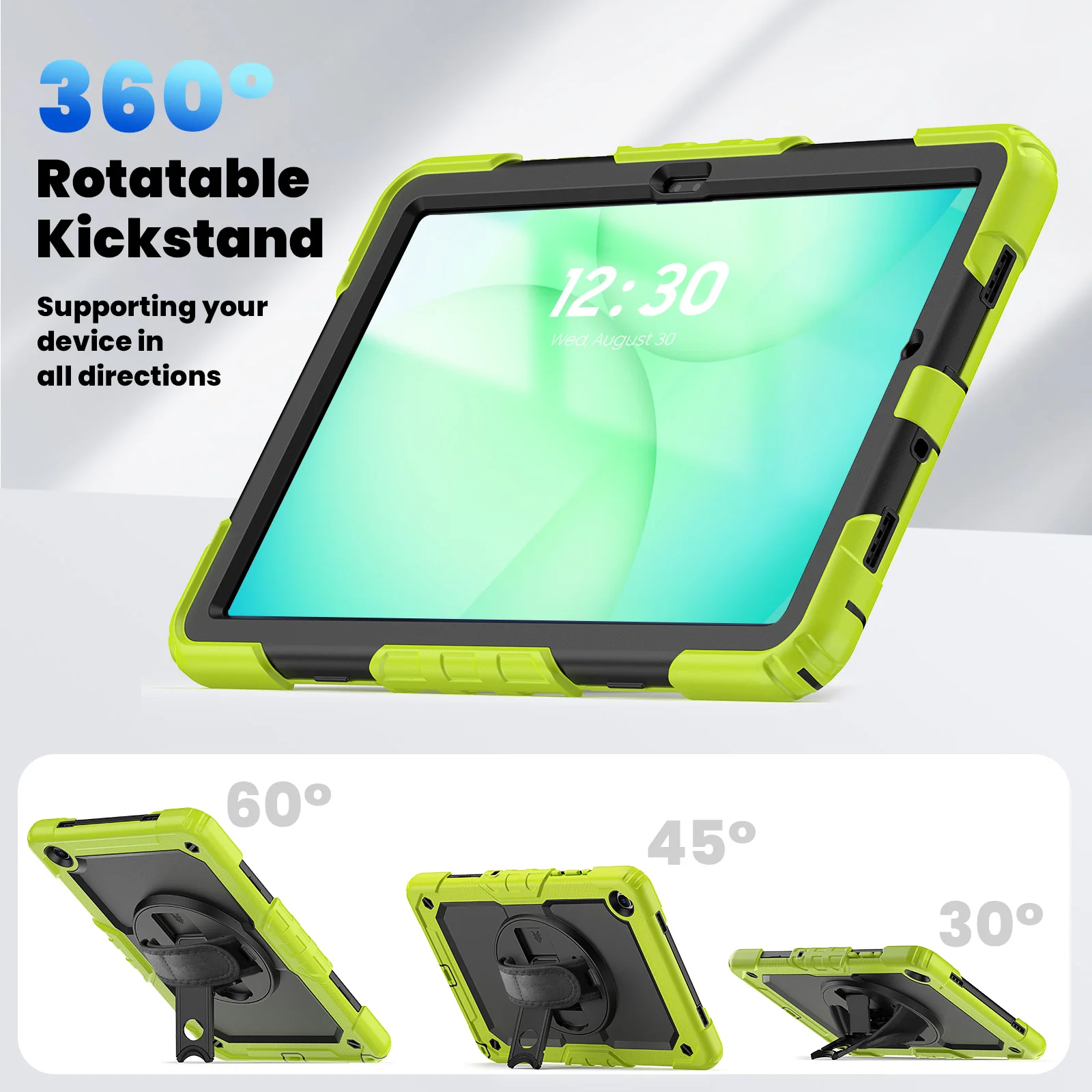 Durable Shockproof Tablet Case with Hand & Shoulder Straps - Kids Safe Cover