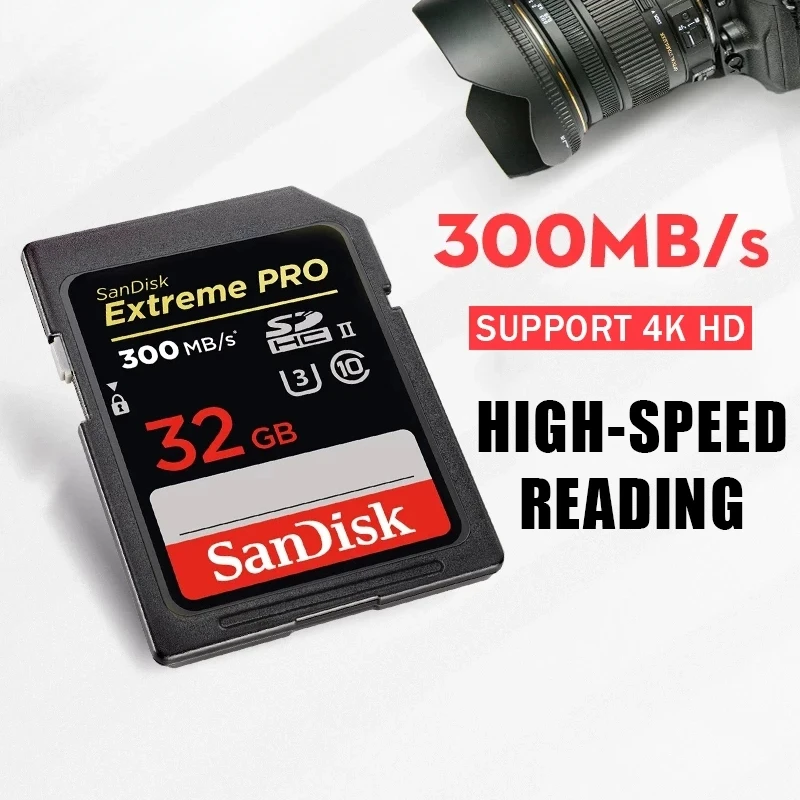 Sandisk Extreme Pro Sd Carte Mémoire Flash 1 To 512 Go 256 Go 128gb 64gb  32g Sdh Sdxc Uhs-ii Uhs-i C10 U3 V30 4k V90 8k Full Hd Vidéo - AliExpress
