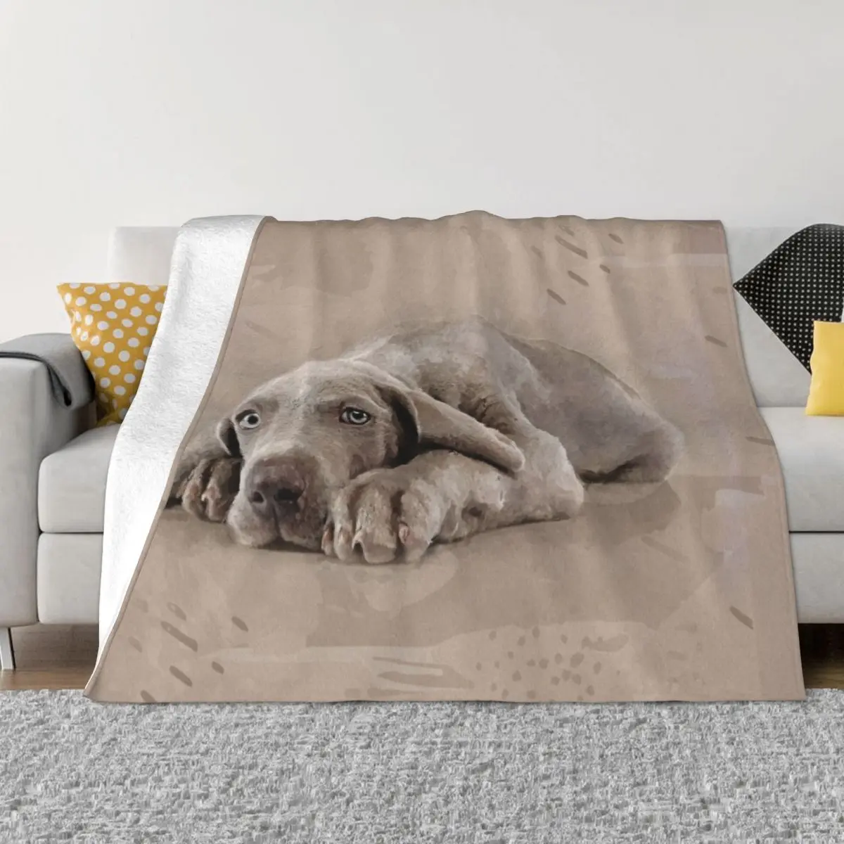 

Weimaraner puppy Throw Blanket Cute Blanket Plaid Baby Blanket