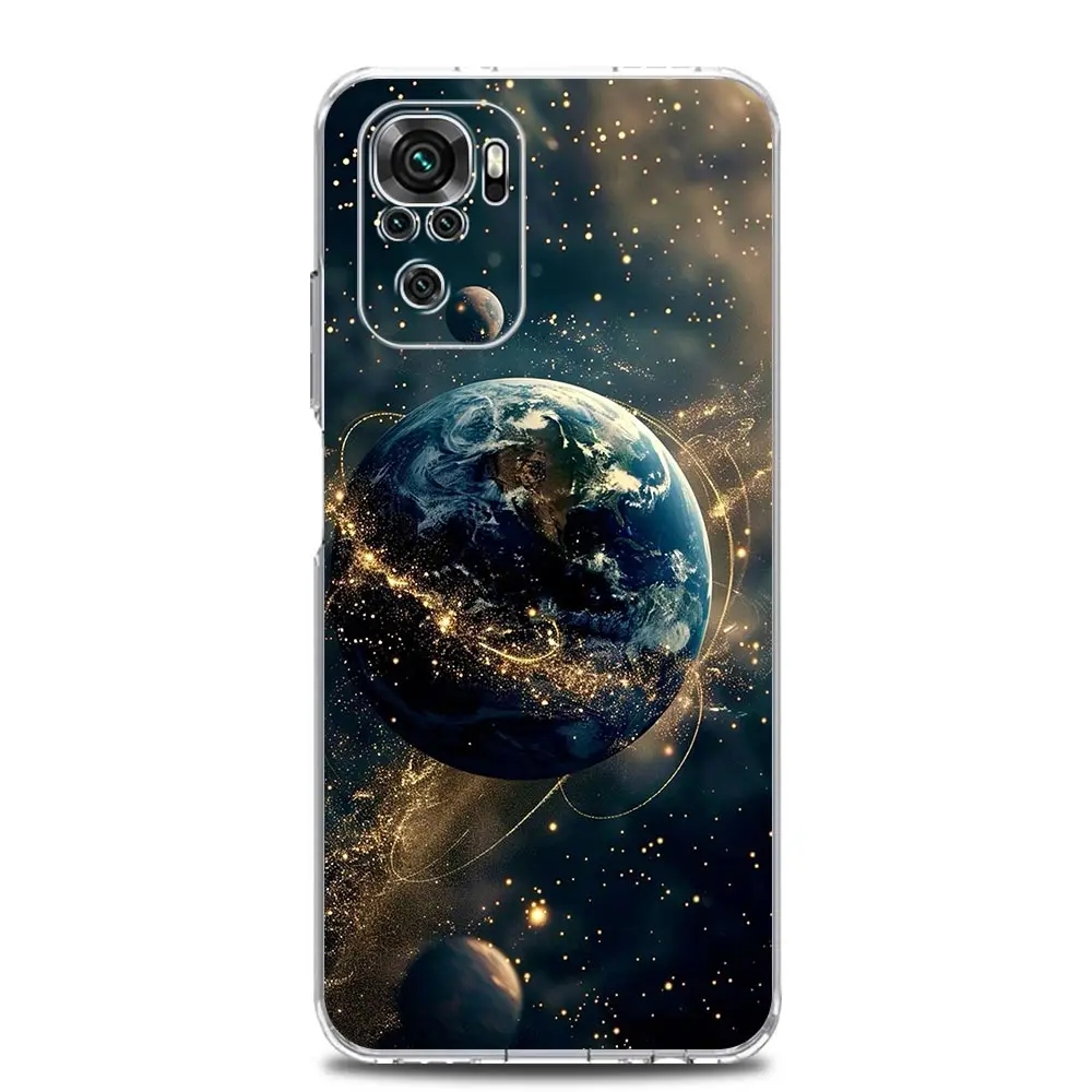 Clear Soft TPU Moon Galaxy Universe Phone Case