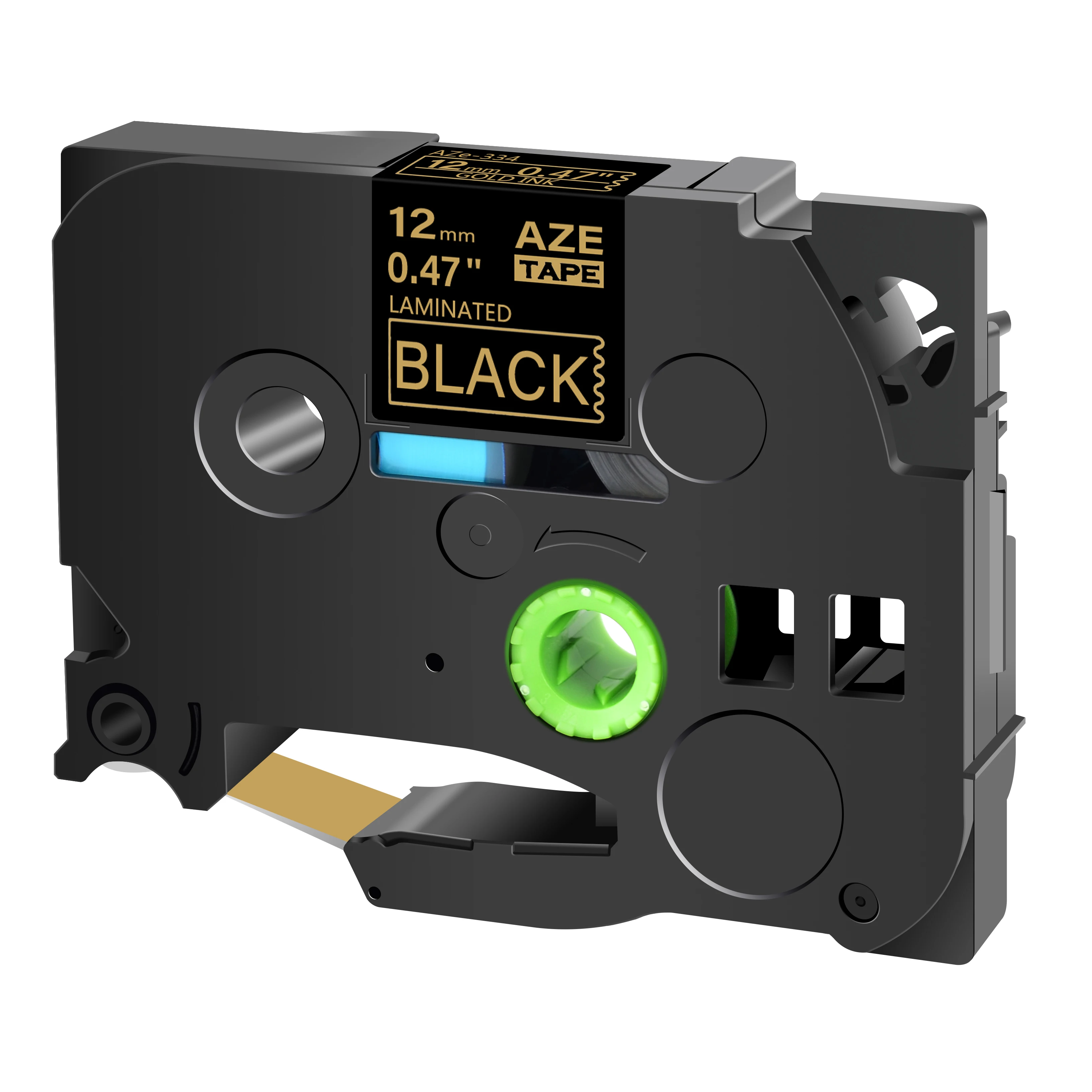Versatile Black on White Labeling Tape for P-Touch Label Makers, 12mm Width