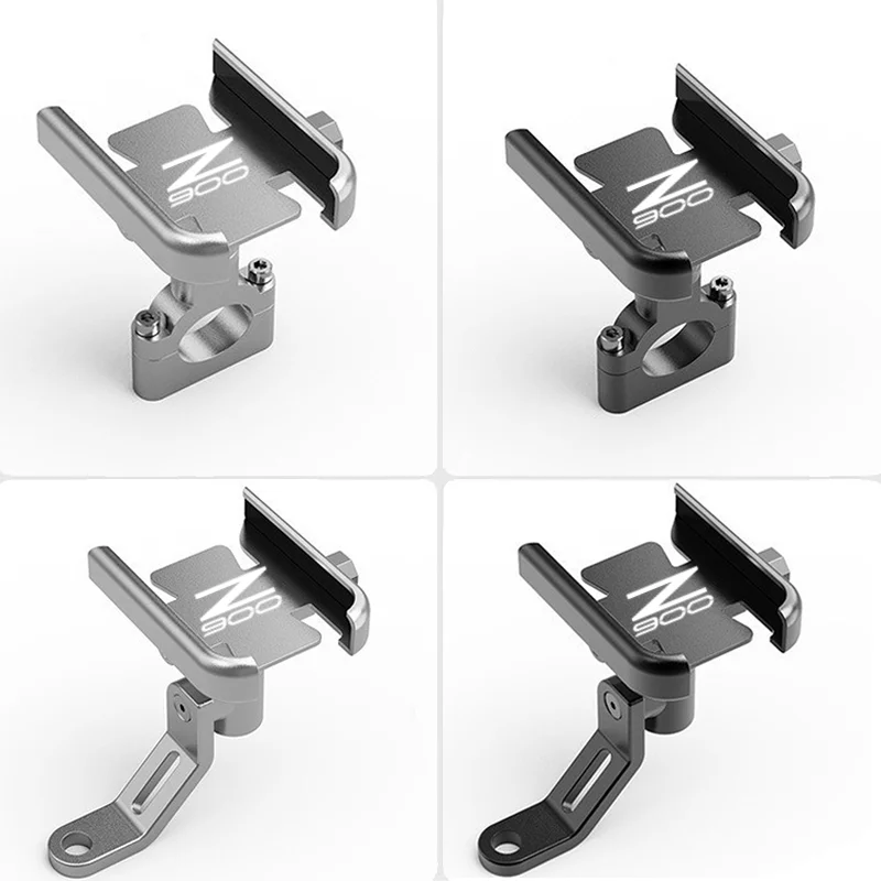 Supporto Telefono Moto In Alluminio CNC Per Kawasaki Z900 2017-2022 - Staffa Navigazione Da Manubrio, Colore Nero