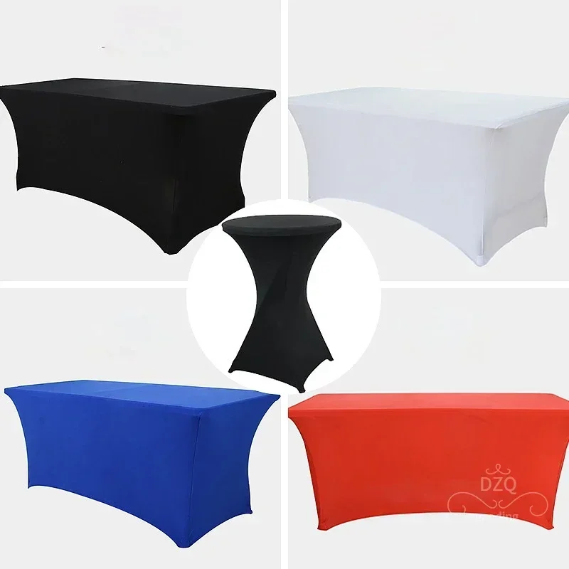 4FT6FT8FT Stretch Table Cover Cocktail Table Cover Meeting Wedding Banquet Rectangular Tablecloth white tablecloth