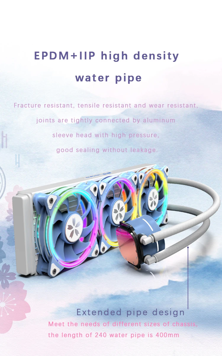 Yeston PC Water Cooling Fan Hydraulic 4Pin PWM CPU Cooler ARGB Water