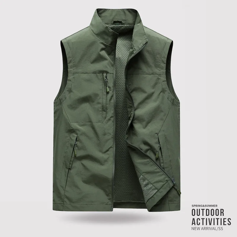 Multipocket Vest Man Waterproof Large Size Sleeveless Jacket Windbreaker Luxury Clothing Hunting Fishing Work Vests Hiking Vest