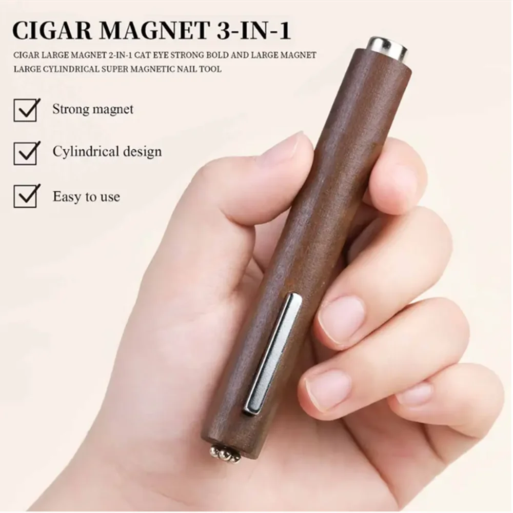 3-in-1 magnetic nail art tools Multifunctional Magnetic Cat's Eye Gel Large Cylinder Super Strong Magnetic for Nail Polish Line Effect