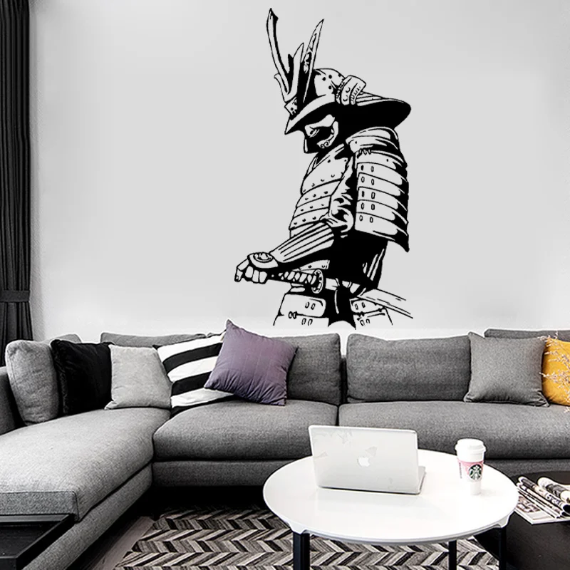 PLIGREAT 2 Hojas De Calcomanías De Pared Samurai Ninja Para Despegar Y Pegar Calcomanias De Pared De Vinilo Extraible Para Fanaticos De Taekwondo