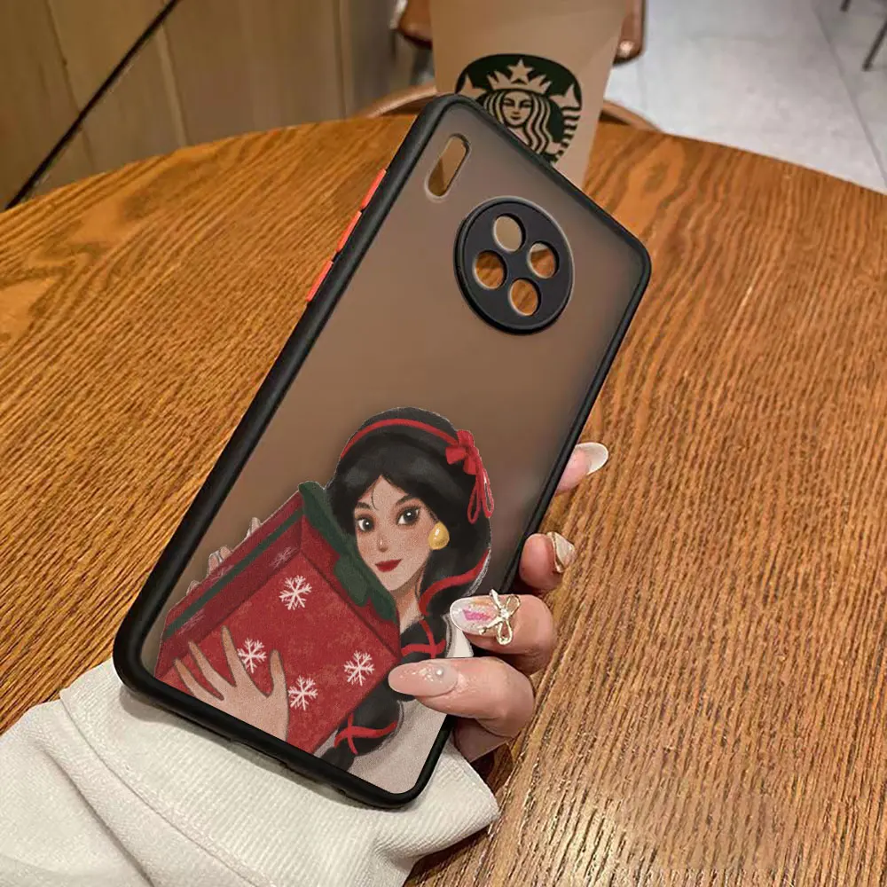 thumbnail image 1 of Funda mate para Huawei Y6P P50 P40 P30 P20 MATE 40 30 20 PRO PLUS Y7P Y8P Y9 Funda Shell d-princesa Disney maquillaje de Navidad, 1 of 5
